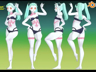 REBECCA CYBERPUNK EDGERUNNER 3D model