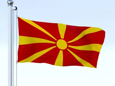 Animated Macedonia Flag Low-poly 3D model