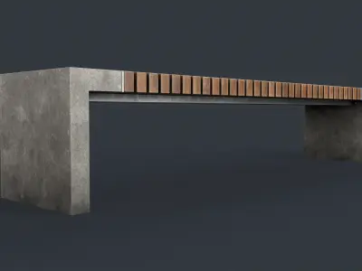 Modern Outdoor Bench 44 PBR Game Ready Low-poly 3D model