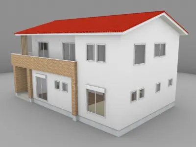 House model for background 17 Low-poly 3D model
