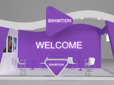 Exhibition Stall Low-poly 3D model