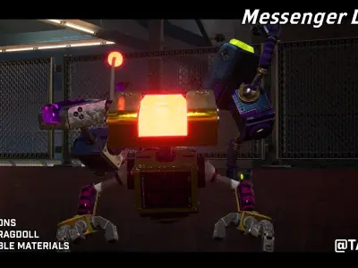 Messenger Drone - Customizable Drone Character Low-poly 3D model