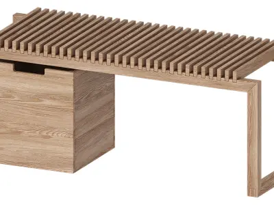 Cutter Bench Stool Design by Niels Hvass 3D model