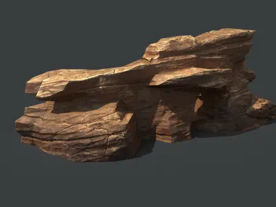 Red Rock Sandstone Pbr 5 Low-poly 3D model
