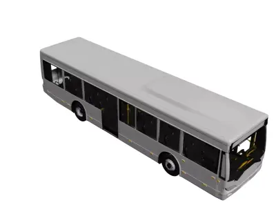 Generic Modern City Bus Urban Public Transport Vehicle 3D model