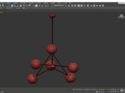 Turenne Largen Dynamic Chandelier  Antiqued Brass Low-poly 3D model