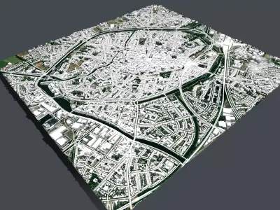 Cityscape Brugge Belgium 3D model