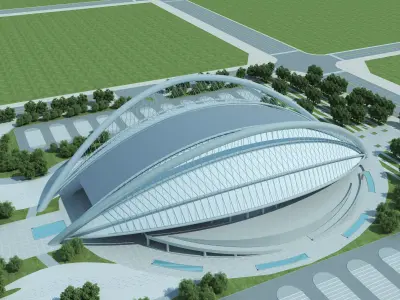 National Stadium Exterior 03 Low-poly 3D model