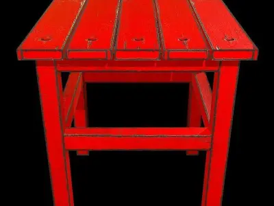 Stool trees low poly 6 texture options and high poly Low-poly 3D model