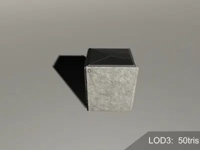 Concrete trashcan Free low-poly 3D model