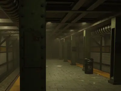 Subway Station  Low-poly 3D model