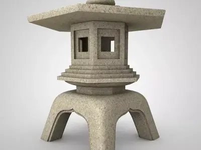 Japanese stone lantern 3D model purchase