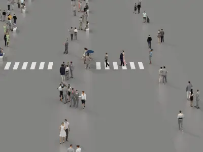 3D PEOPLE CROWDS - TOTAL PACK - ULTIMATE SPEED SOLUTION Low-poly 3D model
