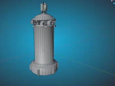 cyberpunk advertising colum Low-poly 3D model