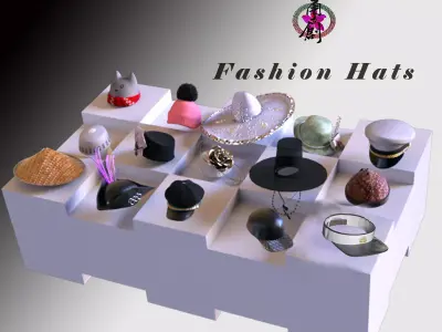 Fashion Hats World 3D Model Pack