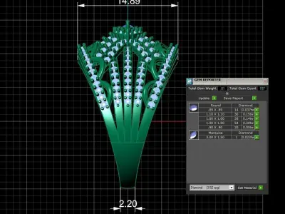 Diamond Ring for Women 3D print model 10