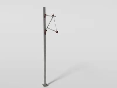  British catenary wire mast Low-poly 3D model