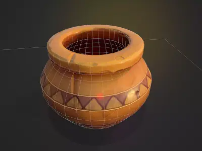 Vase Stylized Low-poly 3D model