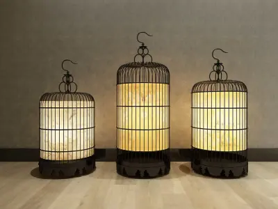 Bird Cage Lighting Low-poly 3D model