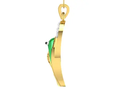 light weight yellow gold  diamond pendent -ZA PN 2121-B-CH 85 3D print model