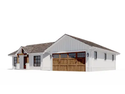Build023 farmhouse house plans 3D model