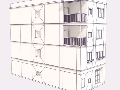 Tokio Apartment Building Low-poly 3D model