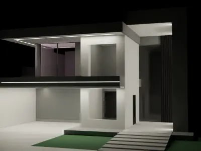 cozy house in high-tech style 3D model