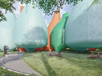 Parametric Design - Architectural Scene Low-poly 3D model