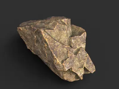 Low poly Brown Granite Rock Formation Pack 200208 Low-poly 3D model