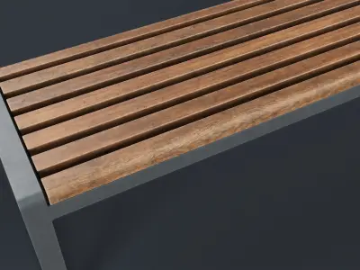 Modern Outdoor Bench 3 PBR Game Ready Low-poly 3D model