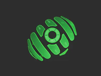 Scifi Parachute A02 Projection  - Character Accessories Design Low-poly 3D model