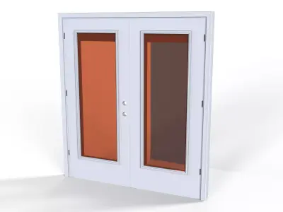 White Animated Door 3D Model VR Low-poly 3D model
