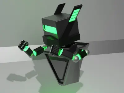 Male Robot Low-poly 3D model