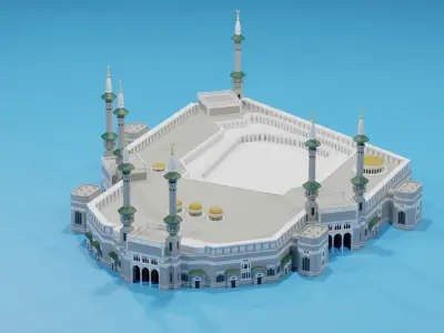 Cartoon Masjid Al-Haram Mecca Saudi Arabia 3D model