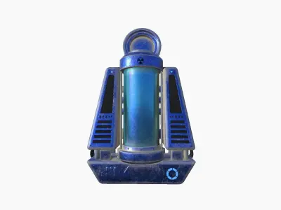 SciFi Backpack J06 Blue Metal - Fashion Character Design Low-poly 3D model