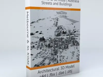 Melbourne Downtown and St Kilda Streets and Buildings 3D model