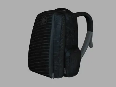 Black Camouflage Backpack - Character Costume Low-poly 3D model