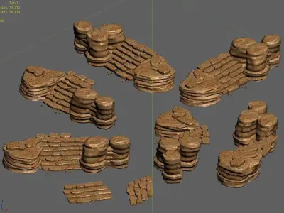 Desert - Mountain - Wind Stone 14 3D model