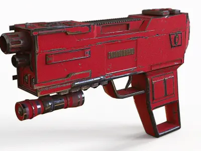 Sci-fi gun 3D model 15