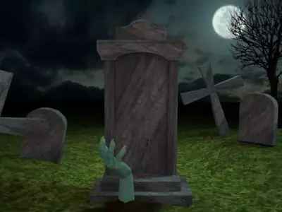 Scary Cemetery Scene 3D model