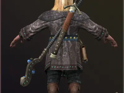 Dwarf Wizard Light Version Low-poly 3D model