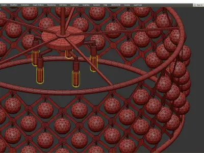 Crystal Grid Hoop 6 Light Low-poly 3D model