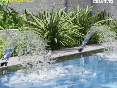 FRANKLINA frothy fan lumion fountain Low-poly 3D model