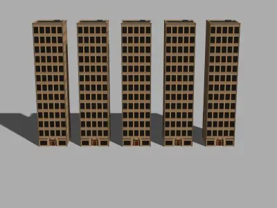 Buildings Pack  LowPoly Free 3D model Free low-poly 3D model