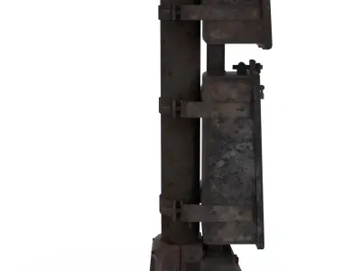 Train Traffic Light Weathered 9 3D model