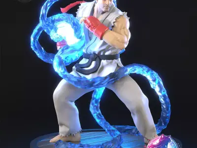 Ryu Street Fighter Statue Figurine stl printable 3D print model