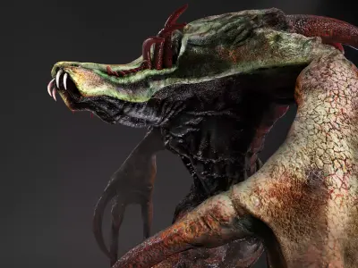 Snake Monster Low-poly 3D model