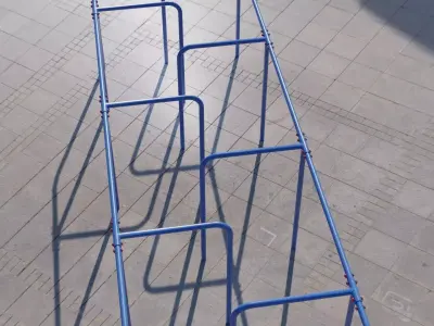 Calisthenics Labyrinth Bars 01 Blue Low-poly 3D model