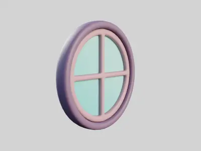 Cartoon Window 31a Low-poly 3D model