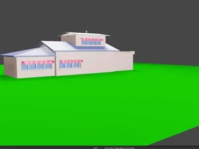 OGGY Cartoon House 3D Model  Stylized Animated House Blender   Low-poly 3D model